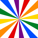 Starburst rainbow radial pattern